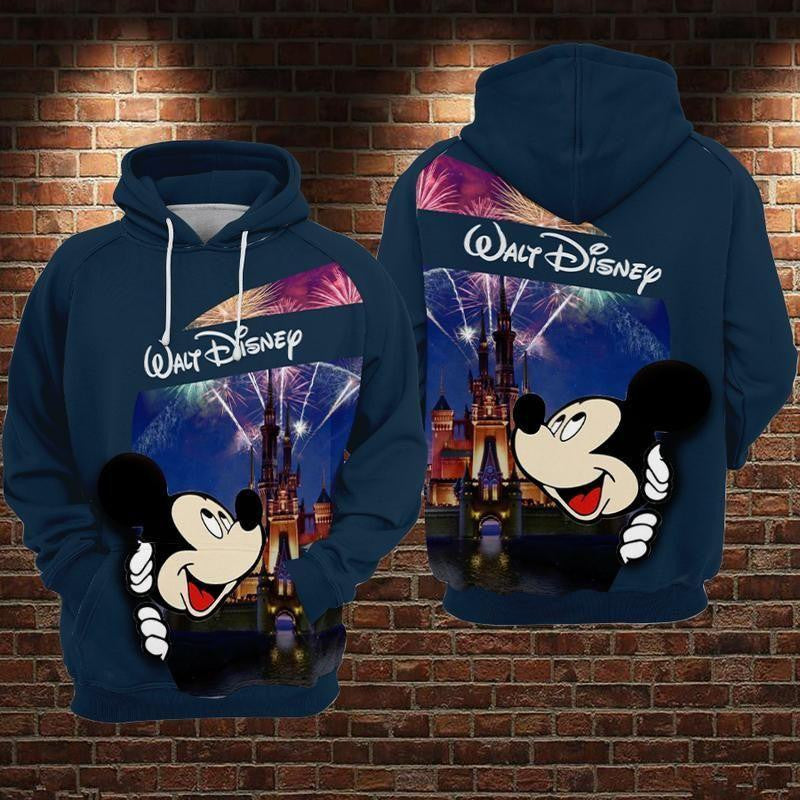 Disney Hoodie Minnie Mouse Wireworks Castle Blue 3d Hoodie Zip Hoodie