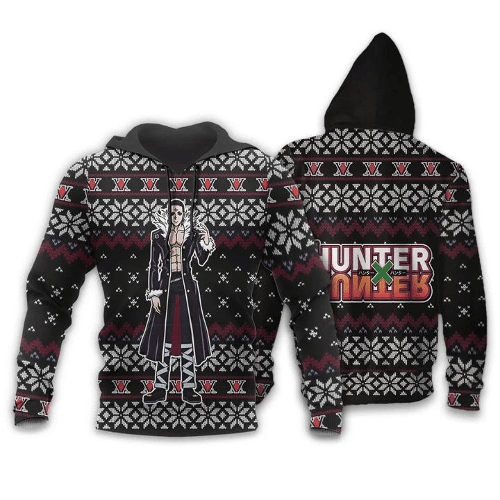 Chrollo Lucilfer Ugly Christmas Hunter X Hunter Anime Manga For Men And Women 3d Hoodie Zip Hoodie