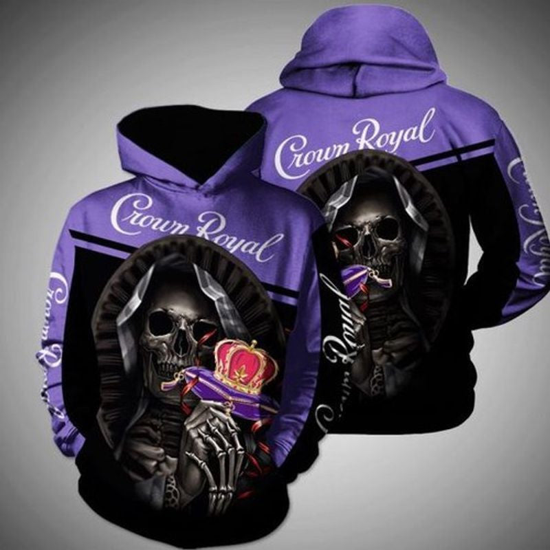Death Skull Hug Crown Royal For Men For Women Full 3d Hoodie