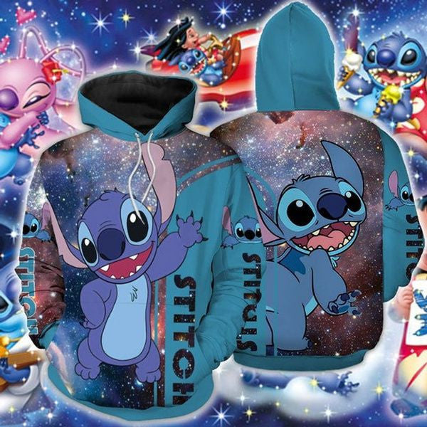 Lilo And Stitch Cute Lover Xiv 3d Hoodie Zip Hoodie