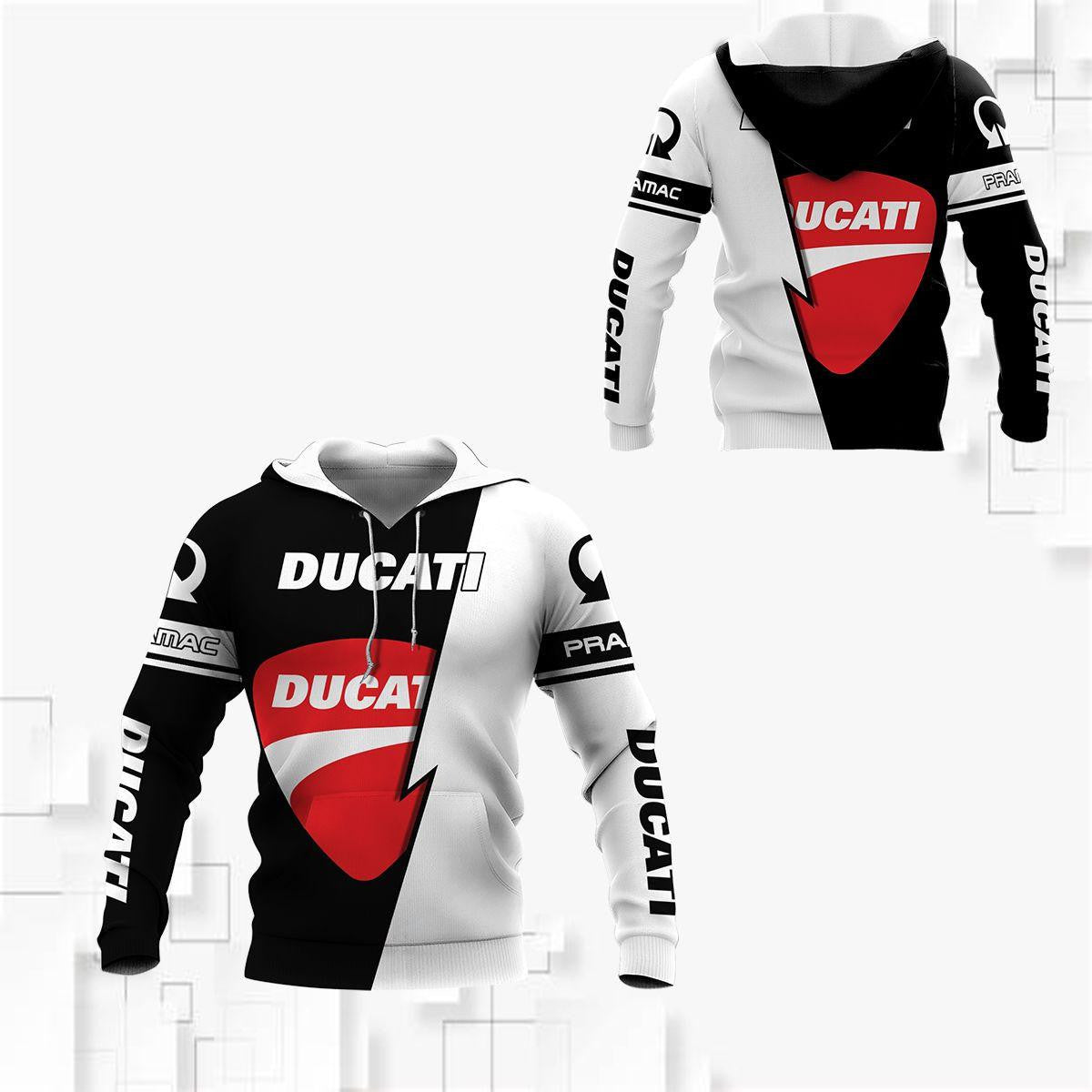 Ducati Pramac Racing Black And White All Over Print Hoodie, Zip Hoodie 455