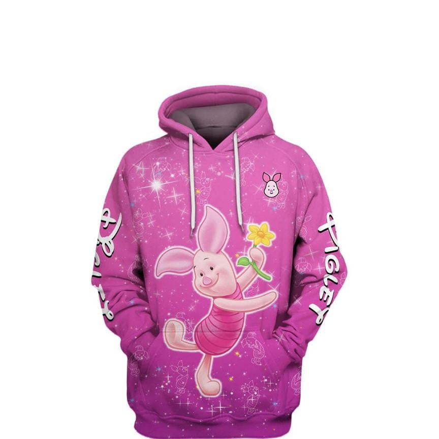 Disney Cartoon Characters, Piglet Winnie The Pooh Disney, Cute Piglet All Over Print Hoodie