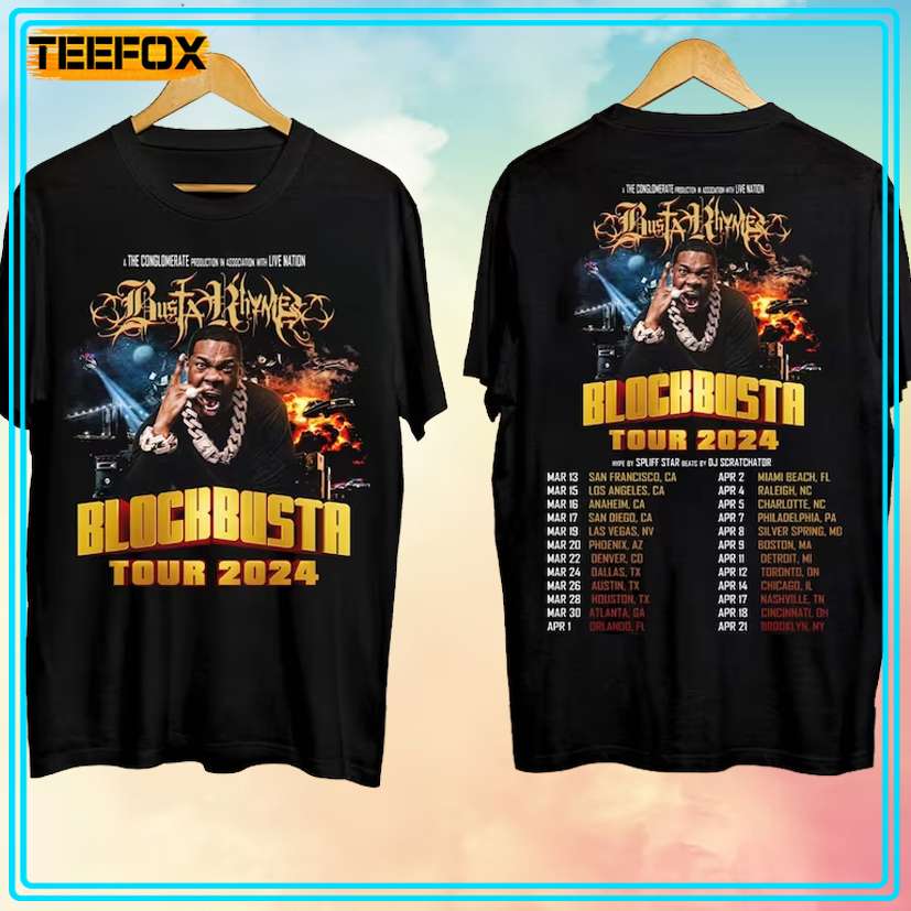 Busta Rhymes North American Tour 2024 Concert T-Shirt, hoodie, long sleeve, sweatshirt and tank top