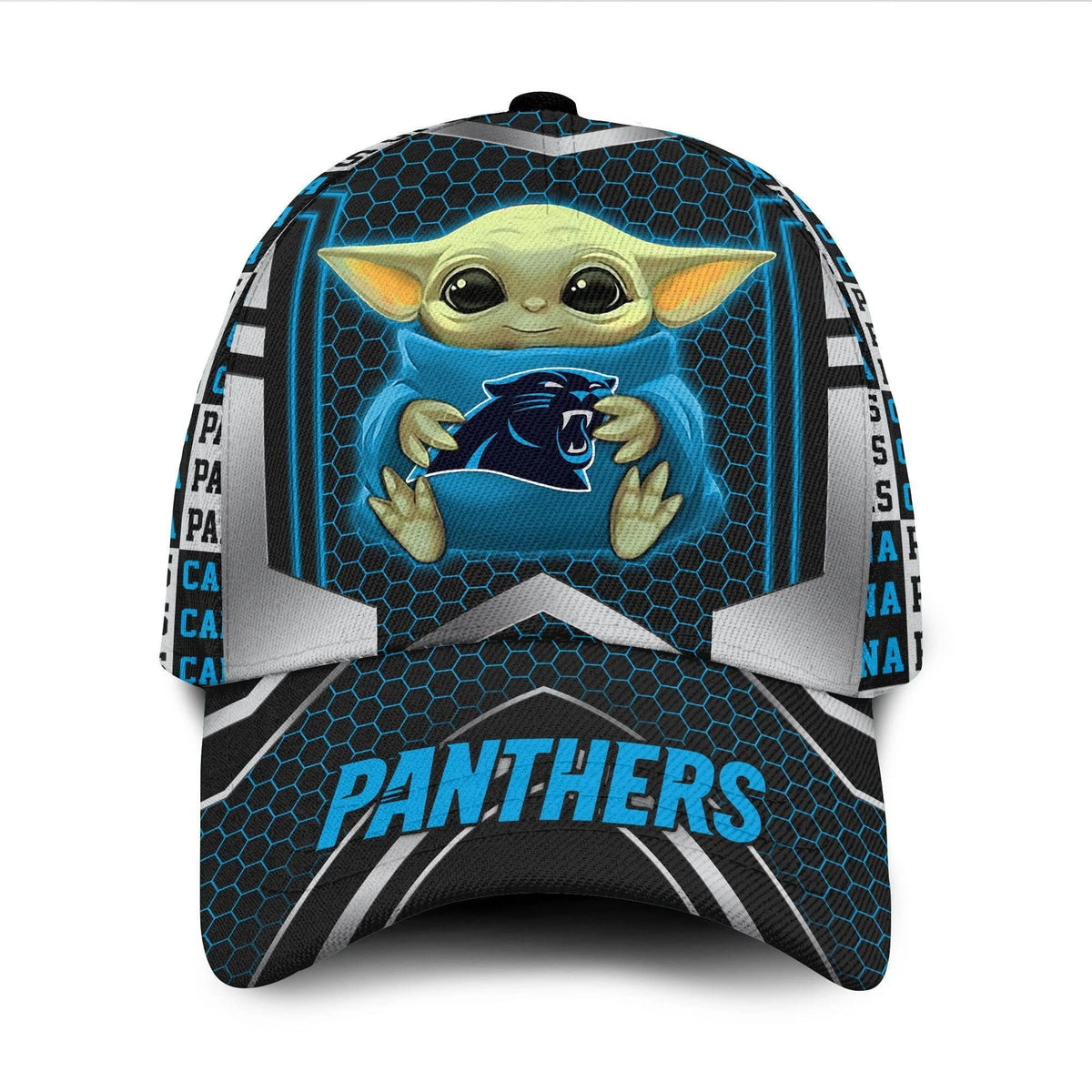 Carolina Panthers Baby Yoda All Over Print 3D Classic Cap