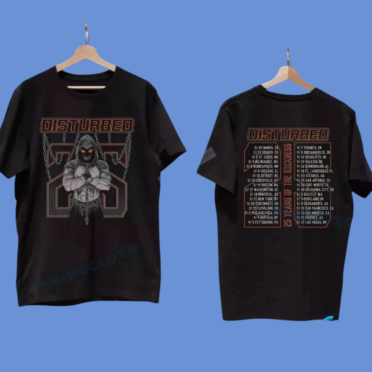 Disturbed The Sickness Chains 2025 Tour Shirt, hoodie, long sleeve, sweatshirt and tank top