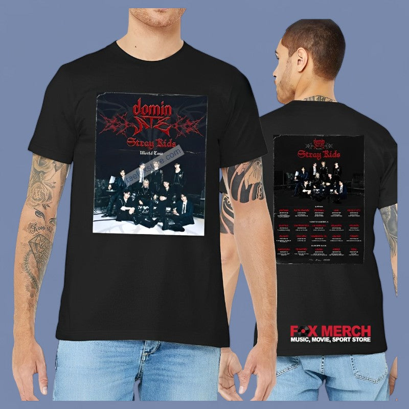 Dominate World Tour 2025 Stray Kids Concert T-Shirt For Fans, hoodie, long sleeve, sweatshirt and tank top