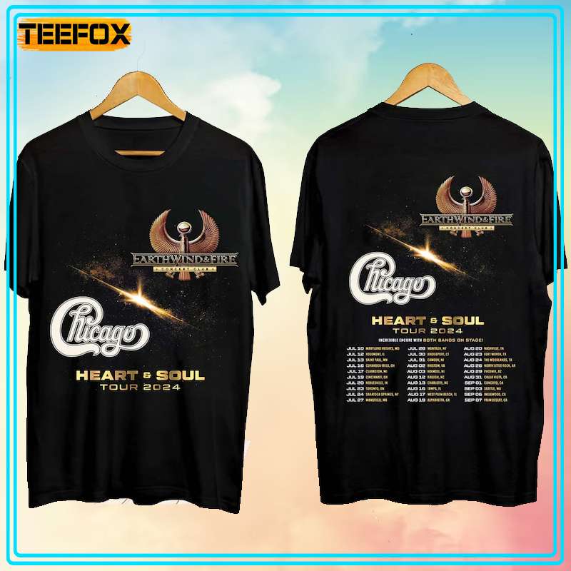 Earth Wind And Fire And Chicago Heart & Soul Tour 2024 Short-Sleeve T-Shirt, hoodie, long sleeve, sweatshirt and tank top