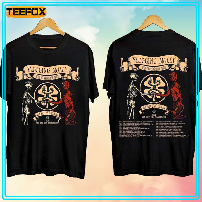 Flogging Molly Road to Rebellion Tour 2024 Concert T-Shirt, hoodie, long sleeve, sweatshirt and tank top