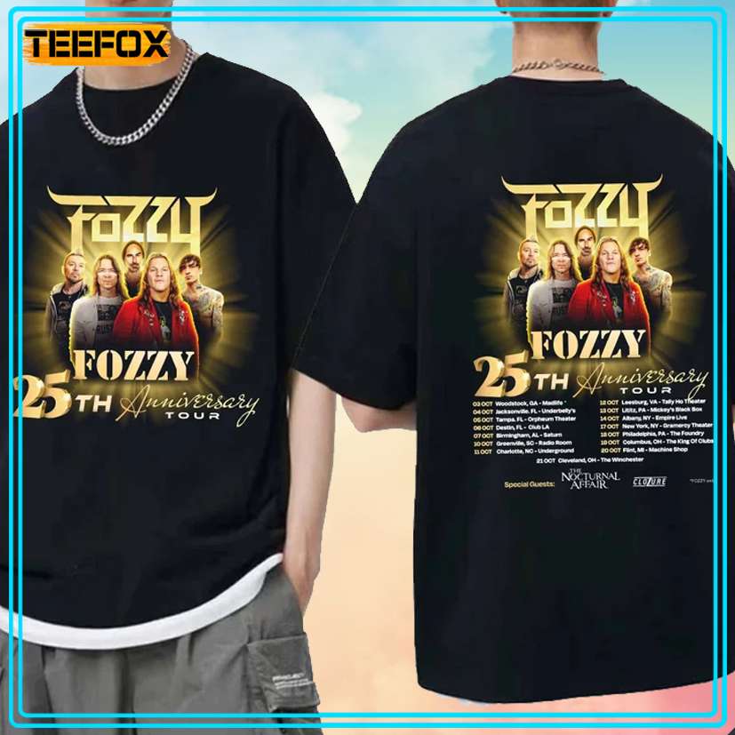 Fozzy - 25th Anniversary Tour US 2024 Concert T-Shirt, hoodie, long sleeve, sweatshirt and tank top