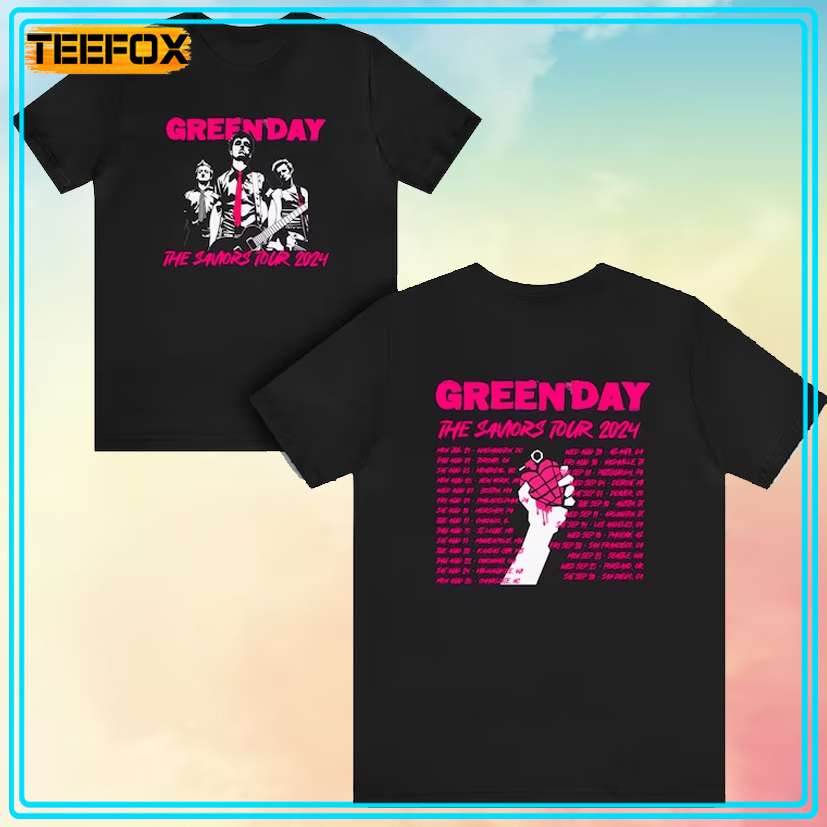 Green Day The Saviors Tour 2024 Unisex Tee Shirt, hoodie, long sleeve, sweatshirt and tank top