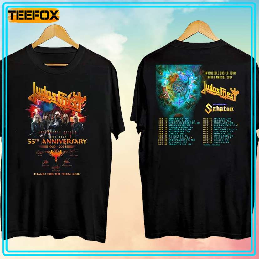 Judas Priest Invincible Shield 55th Anniversary Tour 2024 T-Shirt, hoodie, long sleeve, sweatshirt and tank top