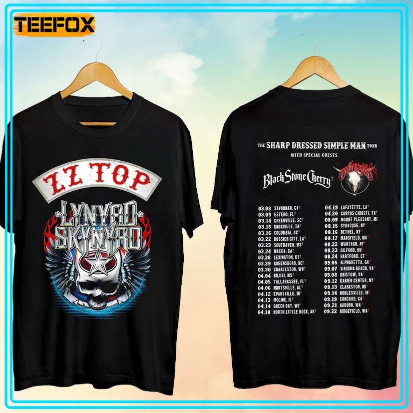 Lynyrd Skynyrd ZZ Top The Sharp Dressed Simple Man Tour 2024 T-Shirt, hoodie, long sleeve, sweatshirt and tank top