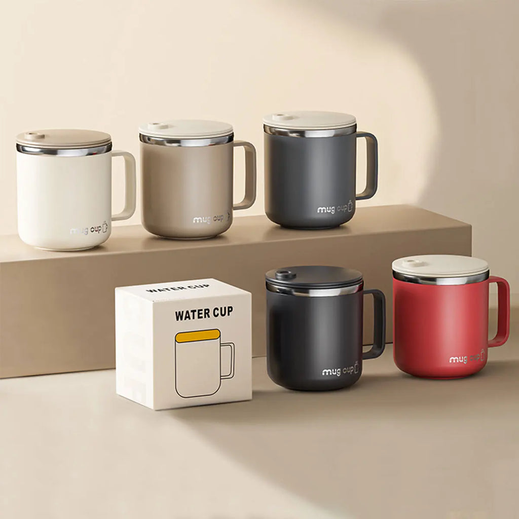 400ML Insulated Coffee Mug With Lid 304 Stainless Steel Double Wall Water Cup Sealed Milk Coffee Cup Student Adult Drinkware
