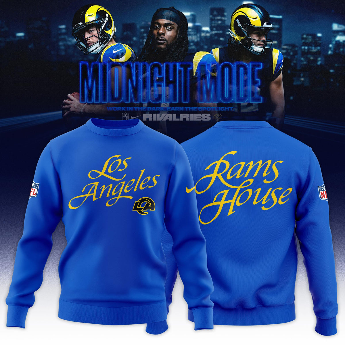 _ Los Angeles Rams Midnight Blue 2025 Rivalries Special Sweatshirt - Royal