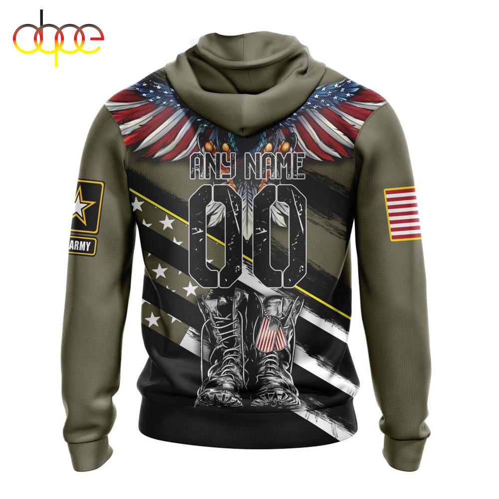 Custom Name And Number NFL Minnesota Vikings Veterans Honor The Fallen 3D Hoodie Shirt