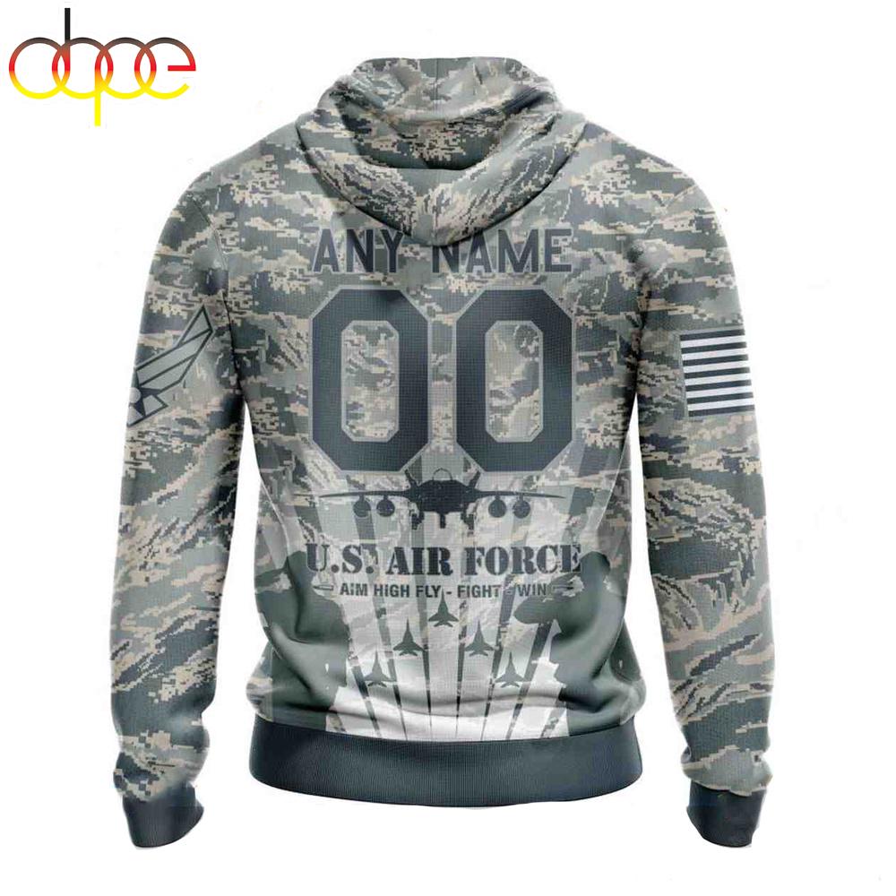 Custom Name And Number NFL New York Giants Honor US Air Force Veterans 3D Hoodie Shirt