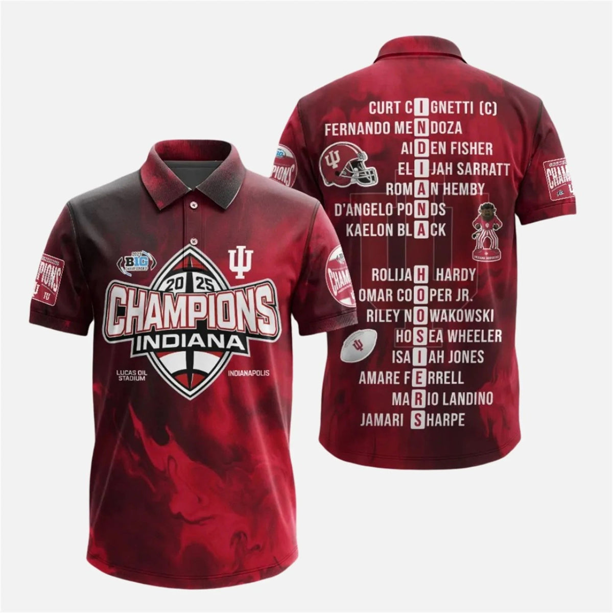 Indiana Hoosiers Big Ten Conference 2025 Champions Polo Shirt