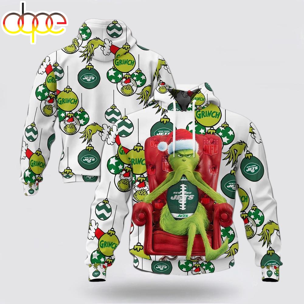 NFL New York Jets Grinch Christmas All Over Print Hoodie Shirt