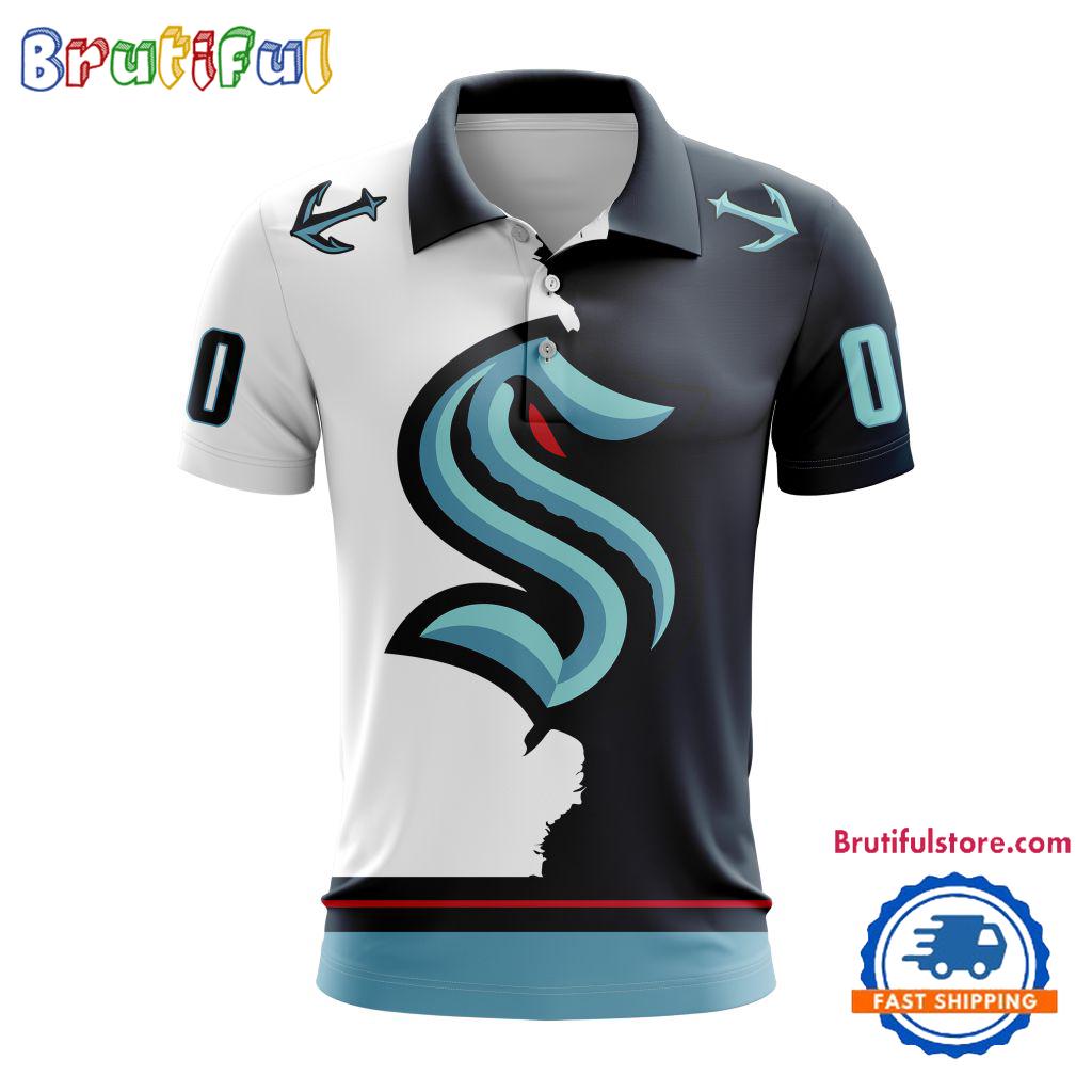 NHL Seattle Kraken Personalize Home Mix Away Kits Polo Shirts